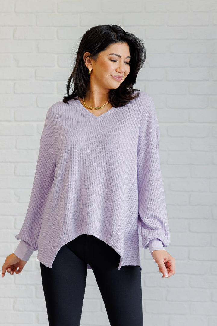 Good Things Are Coming V-Neck Top in Lavender - 12/18