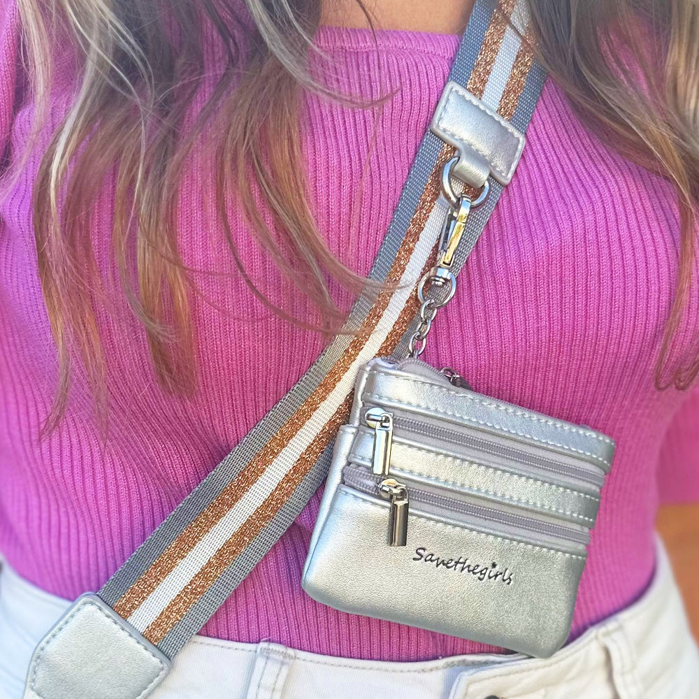 JULY PREORDER: Clip & Go - Pack of 2 (Grey Stripe/Grey Solid) by Save The Girls (Ships in 2-3 Weeks)