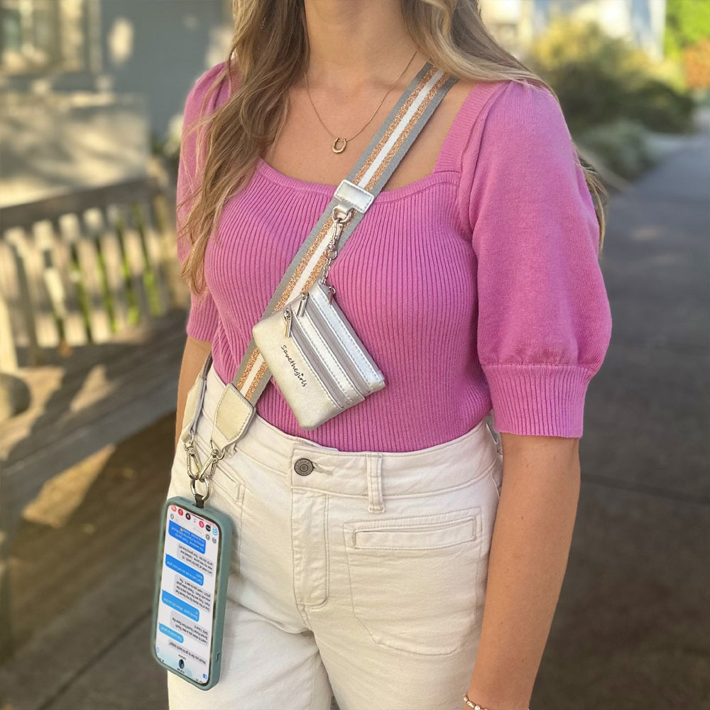 JULY PREORDER: Clip & Go - Pack of 2 (Grey Stripe/Grey Solid) by Save The Girls (Ships in 2-3 Weeks)