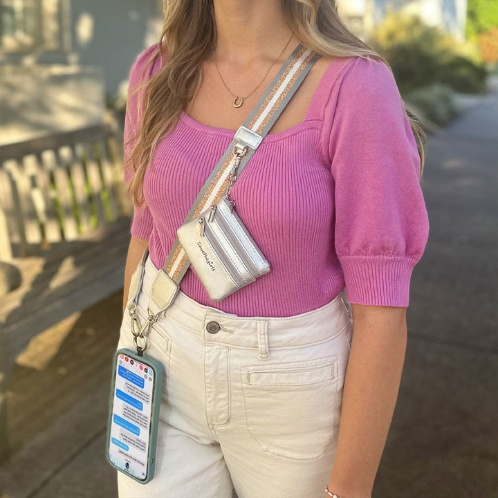 JULY PREORDER: Clip & Go - Pack of 2 (Grey Stripe/Grey Solid) by Save The Girls (Ships in 2-3 Weeks)