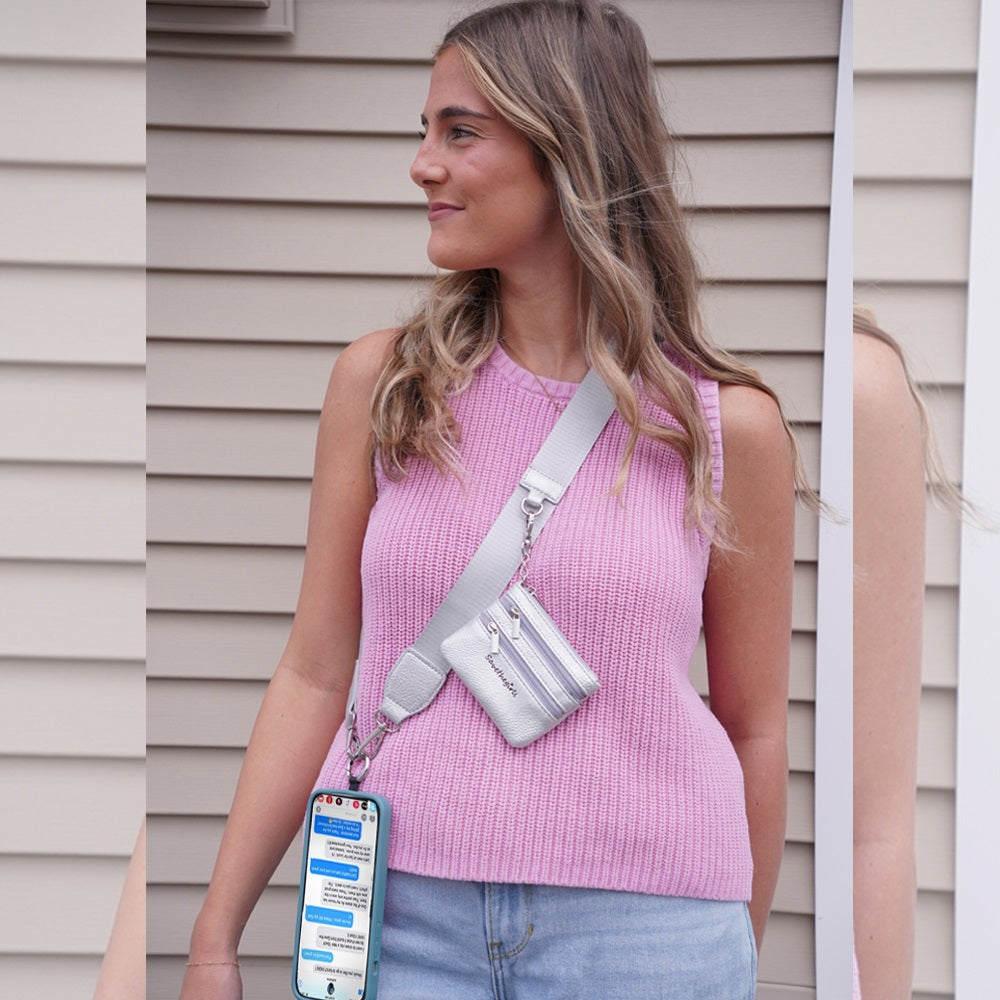 JULY PREORDER: Clip & Go - Pack of 2 (Grey Stripe/Grey Solid) by Save The Girls (Ships in 2-3 Weeks)