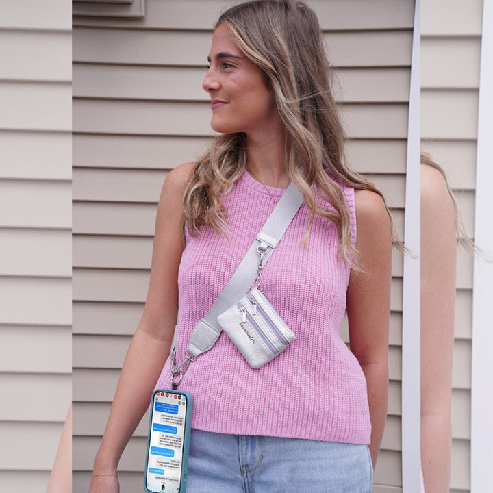 JULY PREORDER: Clip & Go - Pack of 2 (Grey Stripe/Grey Solid) by Save The Girls (Ships in 2-3 Weeks)