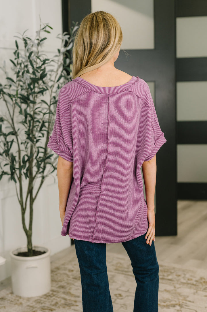 Growing Restless V-Neck Tee in Light Plum - 4/8