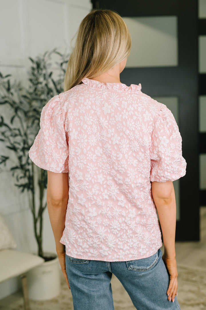 Growing Together Notch Neck Puff Sleeve Top - 8/7