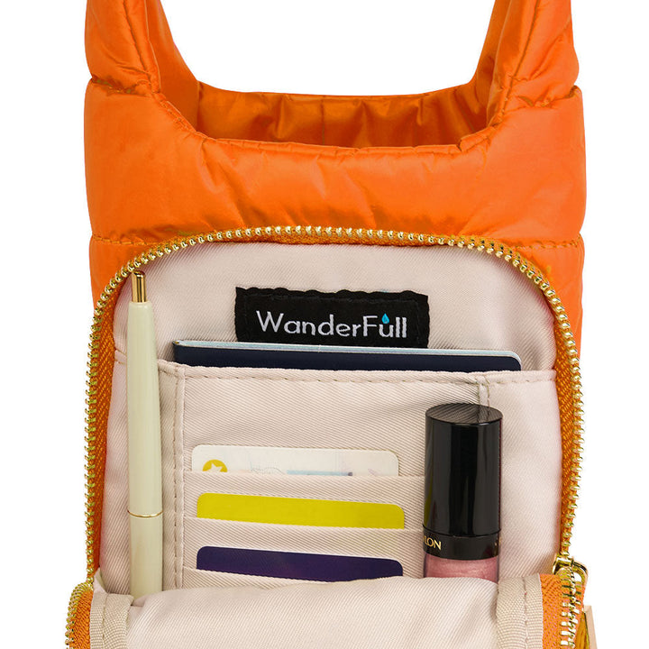 JUNE MARKET: Clementine Orange Matte HydroBag® with Navy/Orange Strap by Wanderfull (Ships in 2-3 Weeks)
