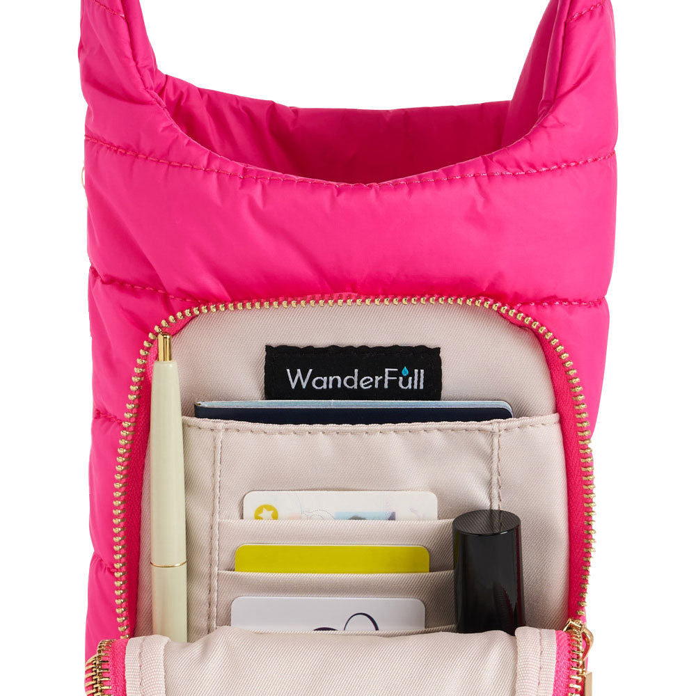 JUNE MARKET: HydroBag® Handle®- Bright Pink with Pink and Green Striped Strap by Wanderfull (Ships in 2-3 Weeks)