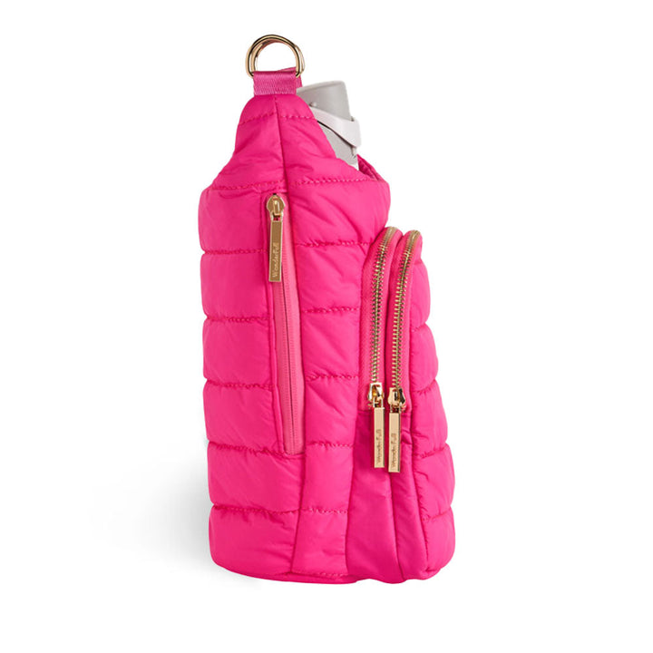 JUNE MARKET: HydroBag® Handle®- Bright Pink with Pink and Green Striped Strap by Wanderfull (Ships in 2-3 Weeks)