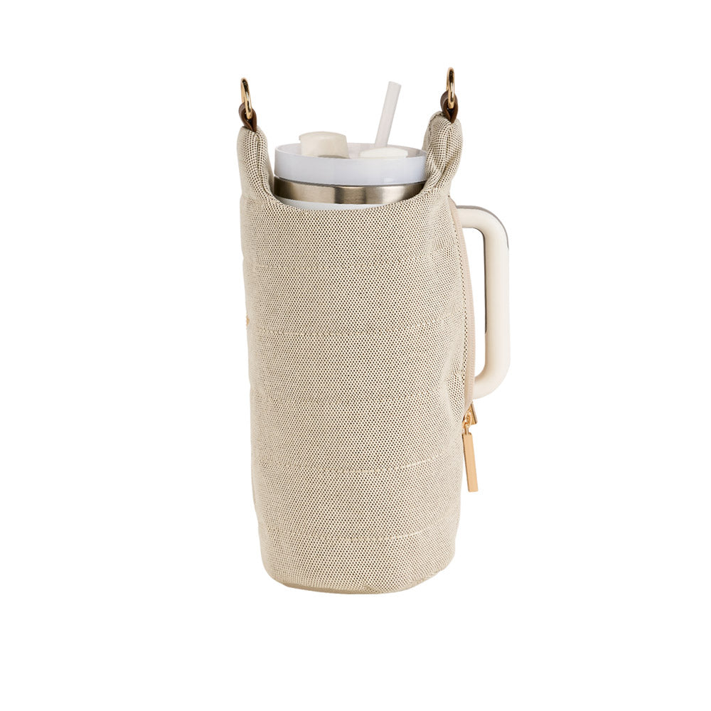 JUNE MARKET: HydroBag® HANDLE® - Dark Oatmeal Canvas with Canvas Vegan Leather Strap by Wanderfull (Ships in 2-3 Weeks)