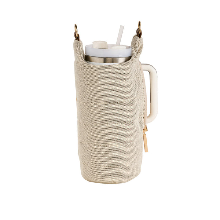 JUNE MARKET: HydroBag® HANDLE® - Dark Oatmeal Canvas with Canvas Vegan Leather Strap by Wanderfull (Ships in 2-3 Weeks)