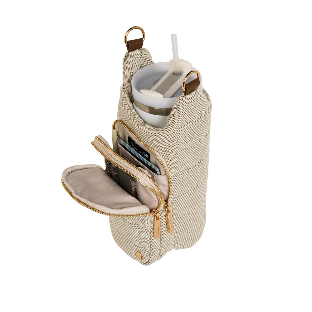 JUNE MARKET: HydroBag® HANDLE® - Dark Oatmeal Canvas with Canvas Vegan Leather Strap by Wanderfull (Ships in 2-3 Weeks)