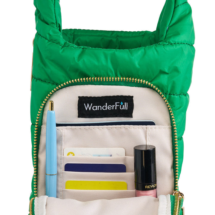 JUNE MARKET: HydroBag® HANDLE®- Kelly Green with Pink and Green Striped Strap by Wanderfull (Ships in 2-3 Weeks)