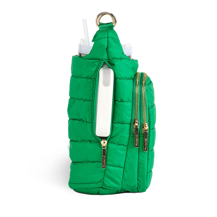 JUNE MARKET: HydroBag® HANDLE®- Kelly Green with Green and White patterned strap by Wanderfull (Ships in 2-3 Weeks)