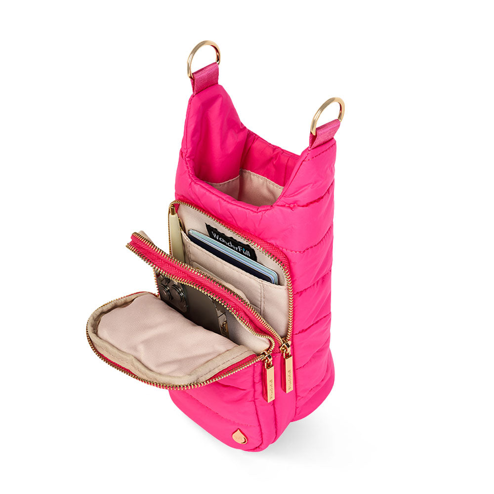 JUNE MARKET: Bright Pink HydroBag® with Pink and Cream Patterned Strap by Wanderfull (Ships in 2-3 Weeks)