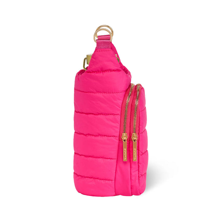 JUNE MARKET: Bright Pink HydroBag® with Pink and Green Striped Strap by Wanderfull (Ships in 2-3 Weeks)