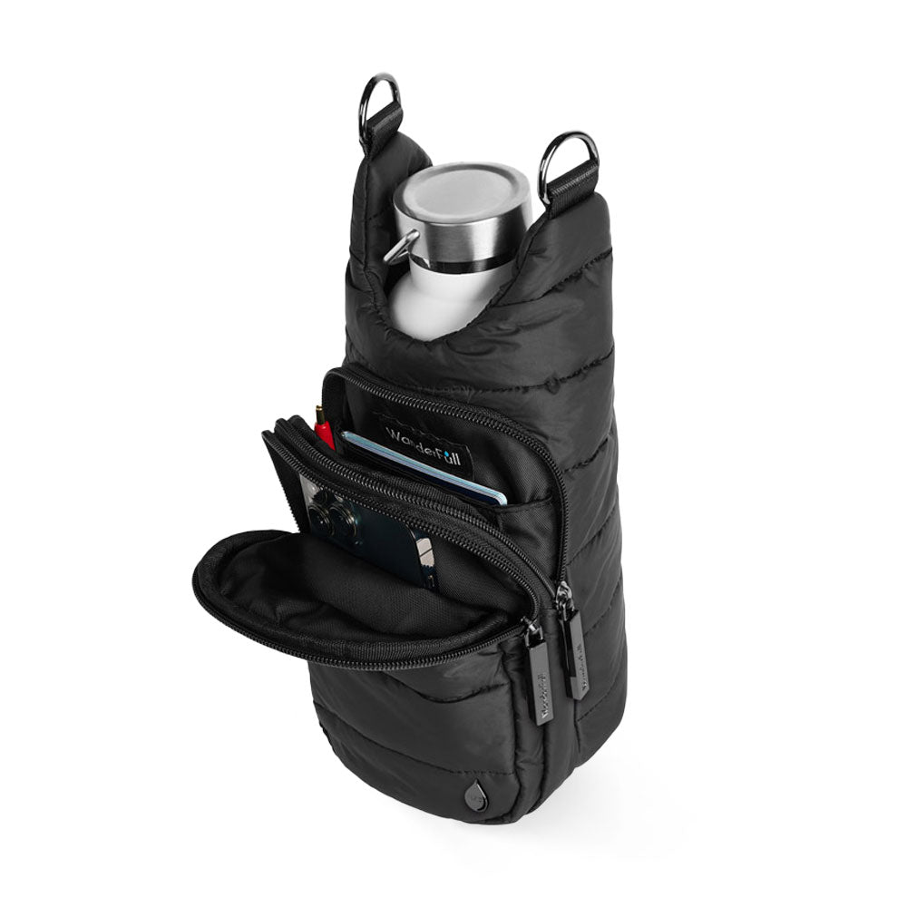 JUNE MARKET: Black Matte HydroBag® with Gray/Black/White Strap by Wanderfull (Ships in 2-3 Weeks)