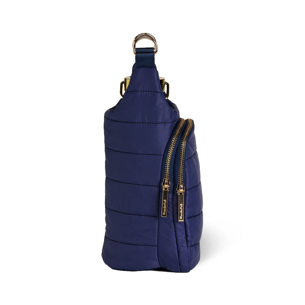 JUNE MARKET: Navy Blue Matte HydroBag® with Navy/Gold Strap by Wanderfull (Ships in 2-3 Weeks)
