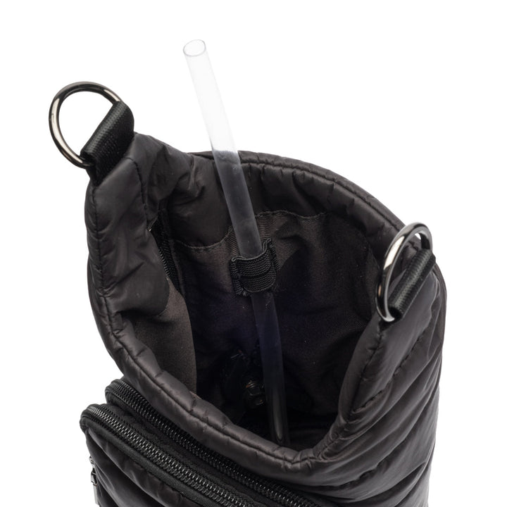JUNE MARKET: HydroBag® HANDLE®- Black Matte with Gray, Black, White Striped Strap by Wanderfull (Ships in 2-3 Weeks)