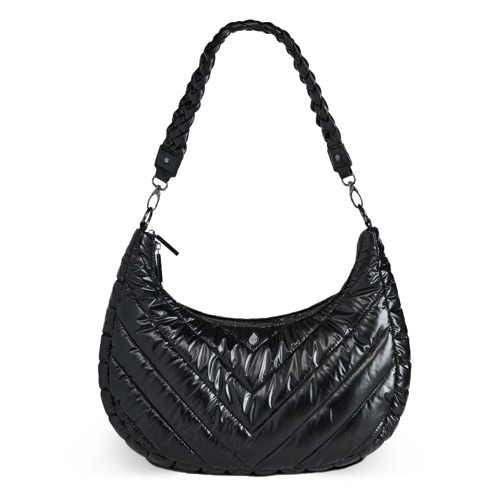 JUNE MARKET: Black Pearl Half Moon HydroHobo® Bag- bottle included by Wanderfull (Ships in 2-3 Weeks)