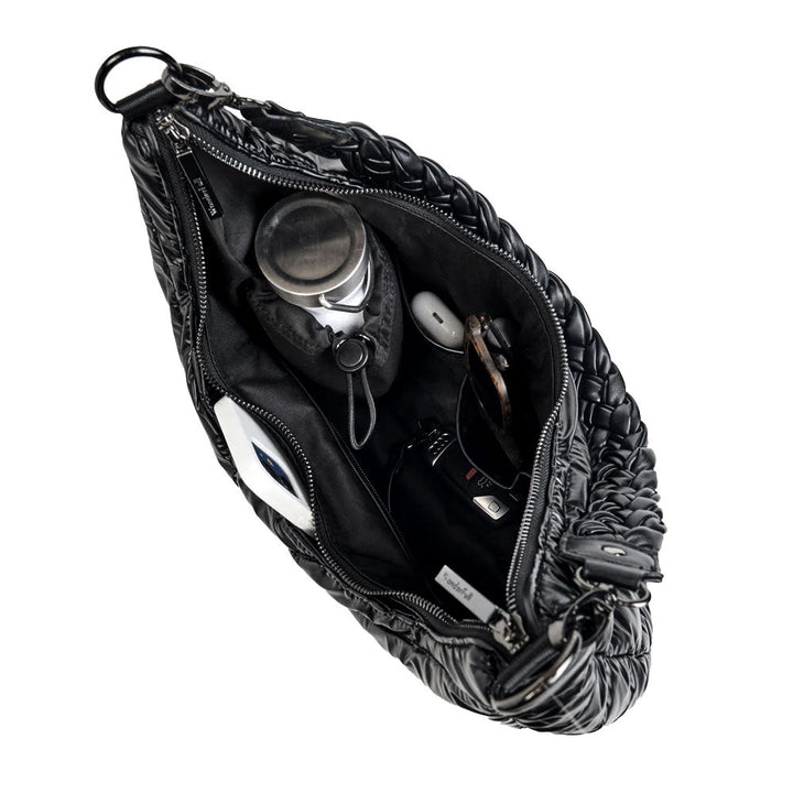 JUNE MARKET: Black Pearl Half Moon HydroHobo® Bag- bottle included by Wanderfull (Ships in 2-3 Weeks)