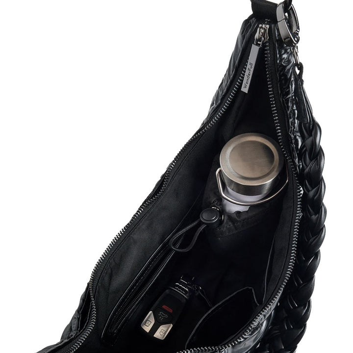 JUNE MARKET: Black Pearl Half Moon HydroHobo® Bag- bottle included by Wanderfull (Ships in 2-3 Weeks)