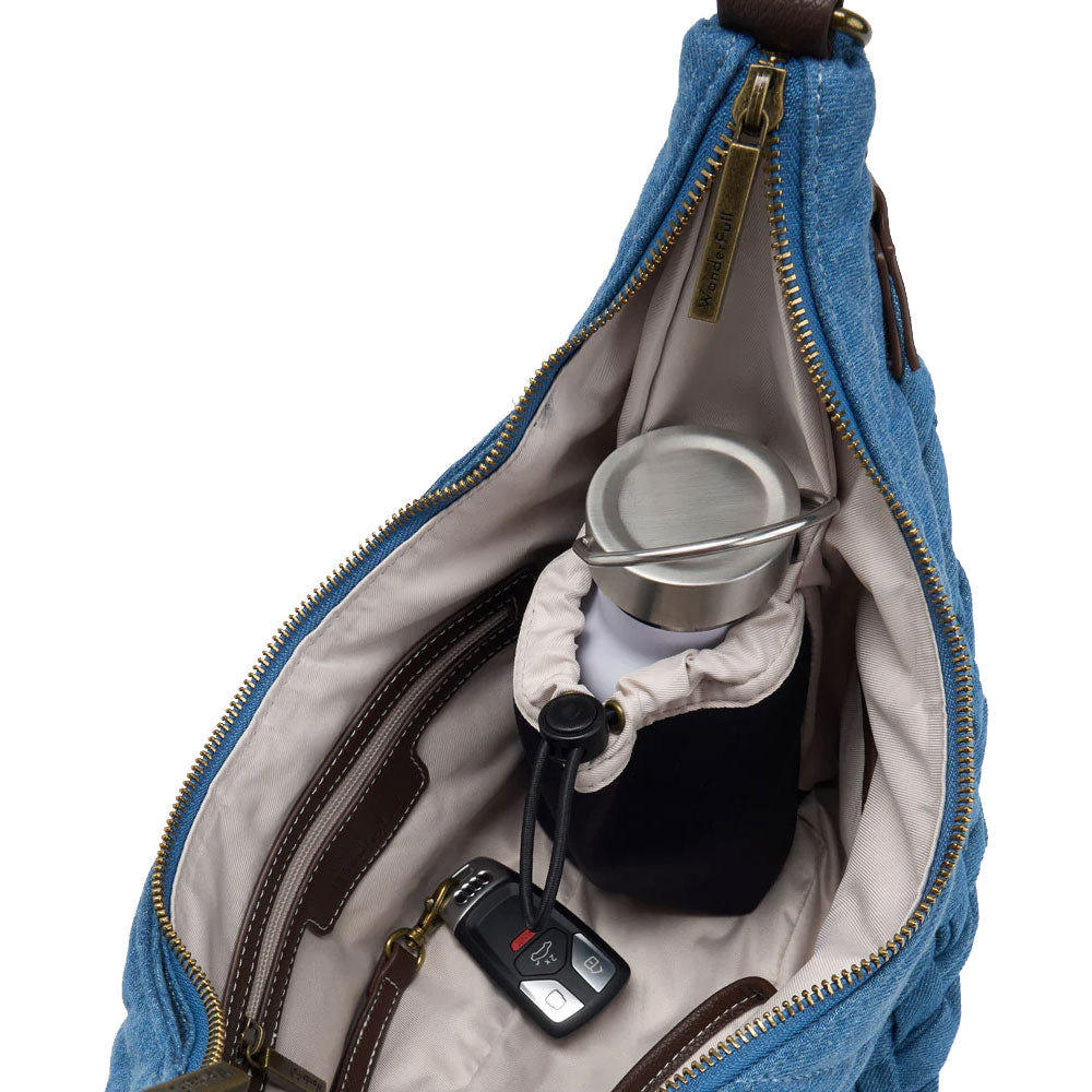 JUNE MARKET: Denim Half Moon HydroHobo® Bag- bottle included by Wanderfull (Ships in 2-3 Weeks)