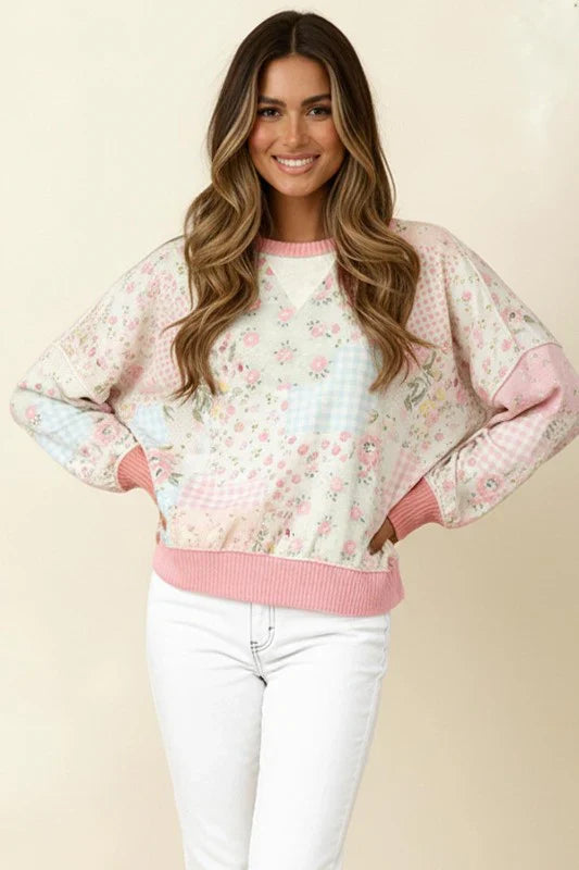 A Little Bias Printed Patchwork Top - 3/2