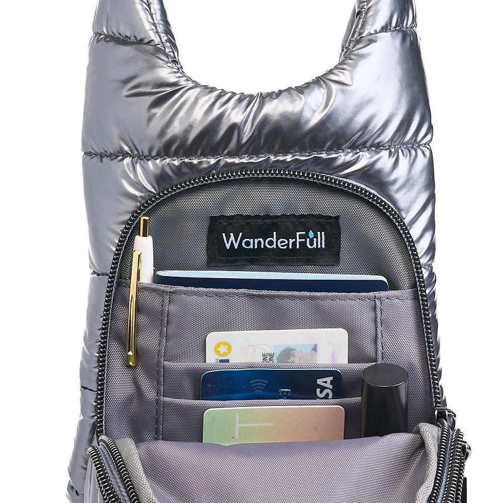 JUNE MARKET: Pewter Glossy HydroBag® with Camo Strap by Wanderfull (Ships in 2-3 Weeks)
