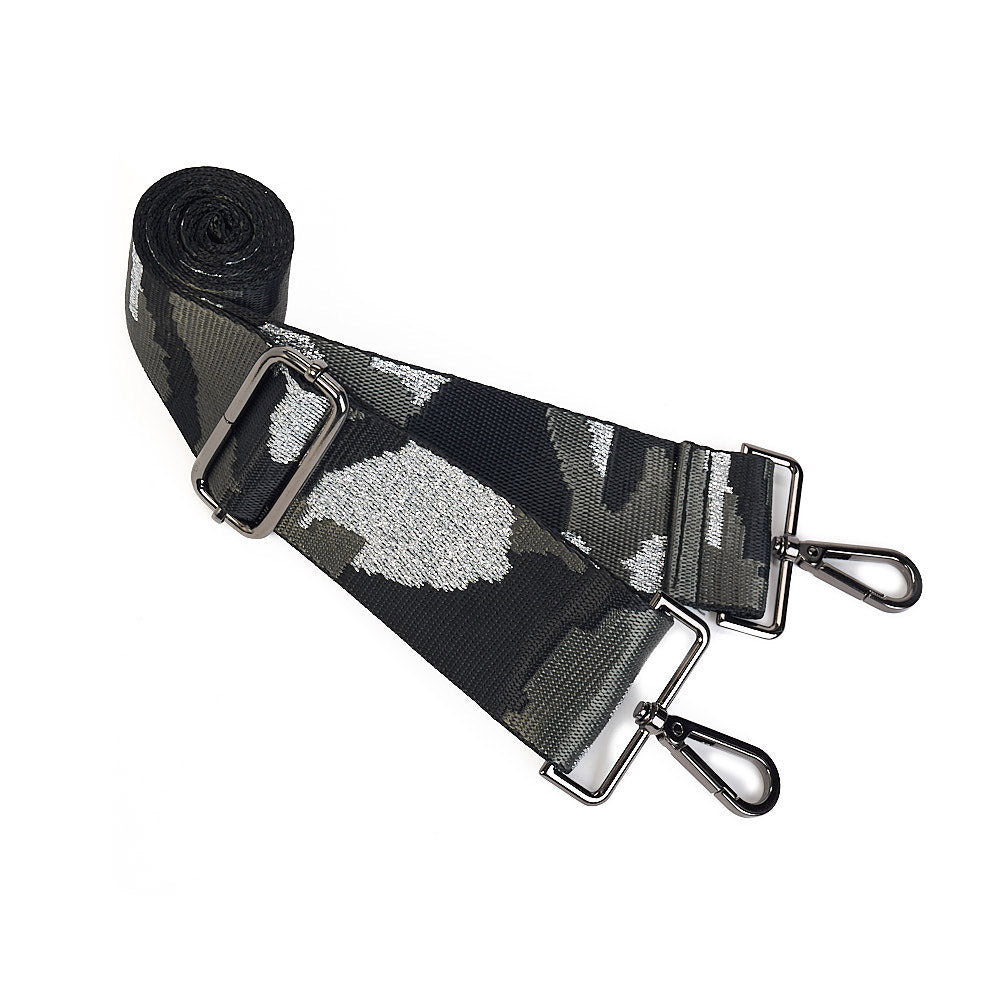 JUNE MARKET: Pewter Glossy HydroBag® with Camo Strap by Wanderfull (Ships in 2-3 Weeks)