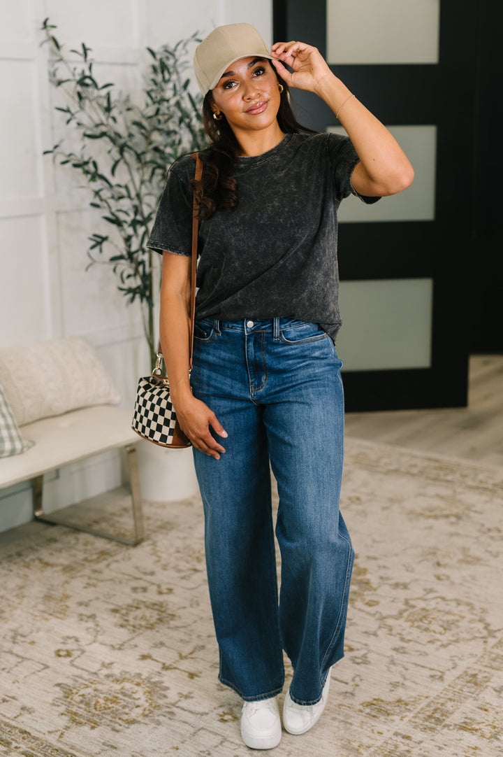 Had to Be There Mineral Wash Tee in Ash Black - 5/27