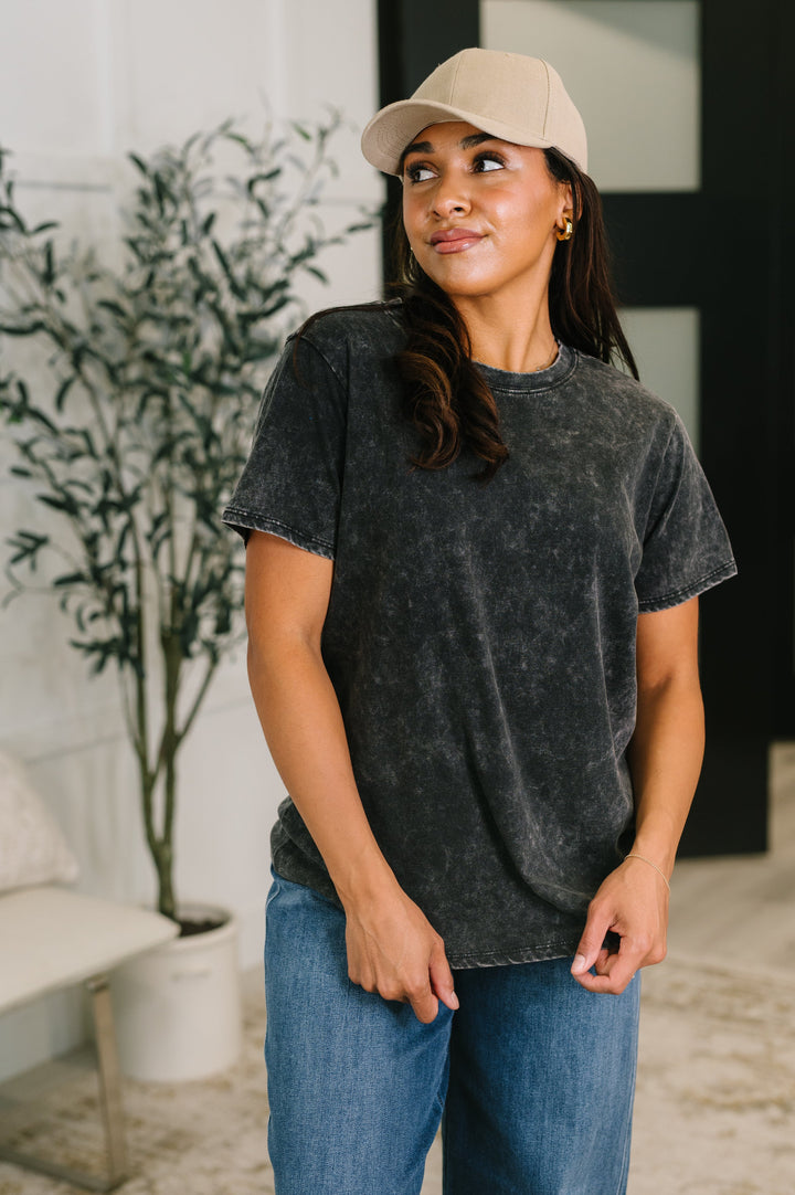 Had to Be There Mineral Wash Tee in Ash Black - 5/27
