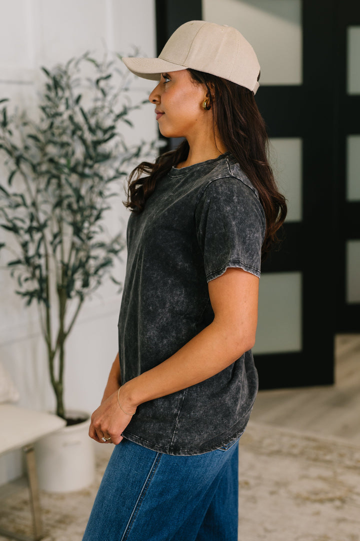 Had to Be There Mineral Wash Tee in Ash Black - 5/27