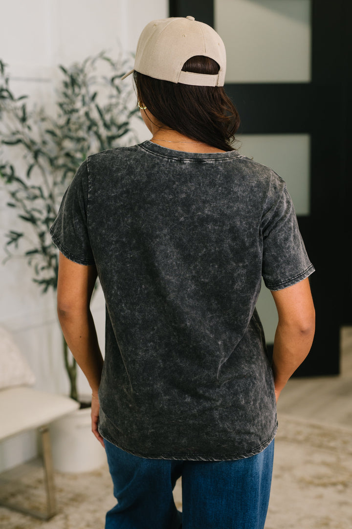 Had to Be There Mineral Wash Tee in Ash Black - 5/27