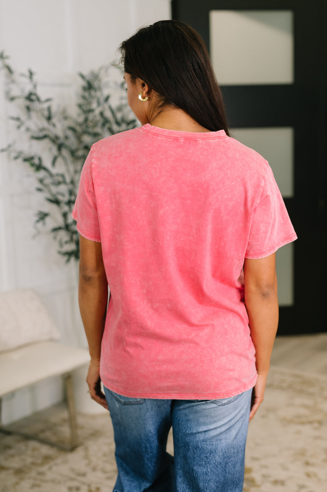 Had to Be There Mineral Wash Tee in Fuchsia - 5/27