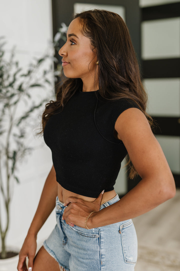 Halfway to Heaven Cropped Top in Black - 4/27