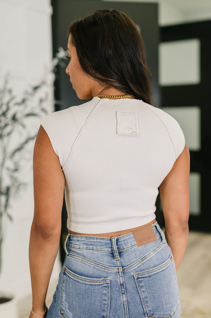 Halfway to Heaven Cropped Top in Sand Beige - 4/27