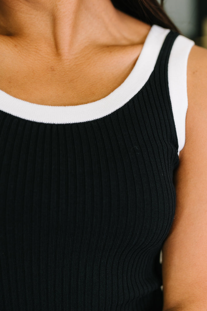 Handled It Contrast Trim Tank in Black - 5/28
