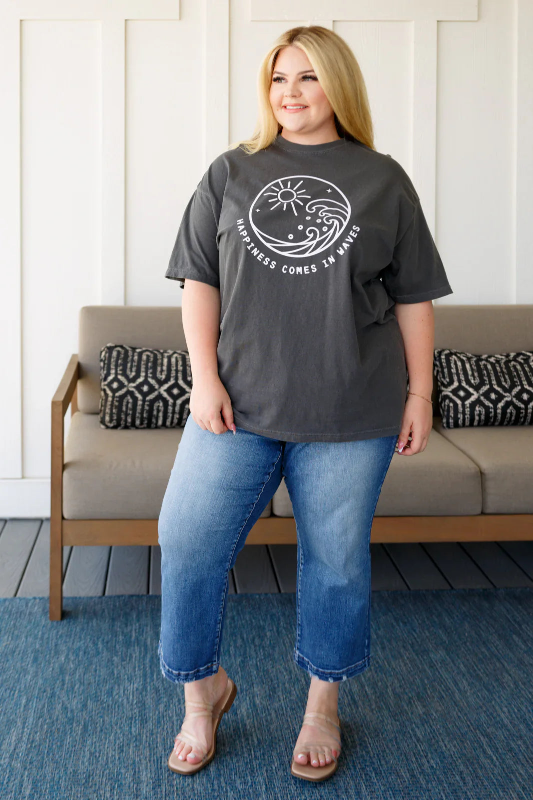 Happiness Comes in Waves Tee - 4/2