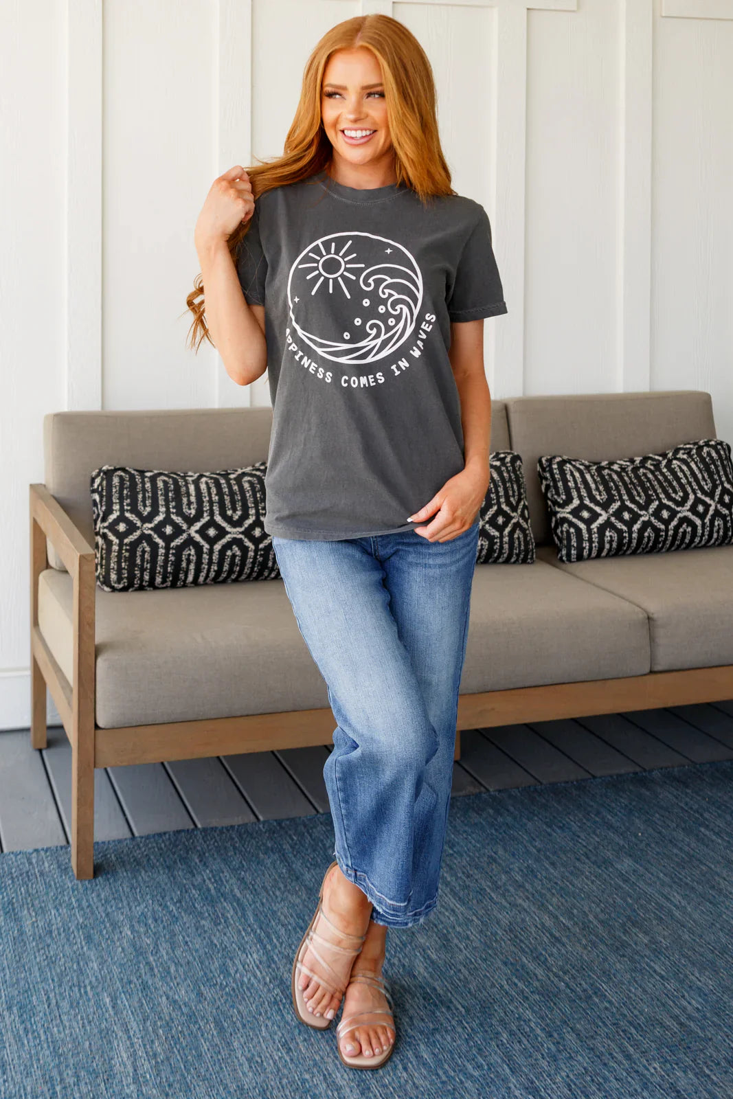 Happiness Comes in Waves Tee - 4/2