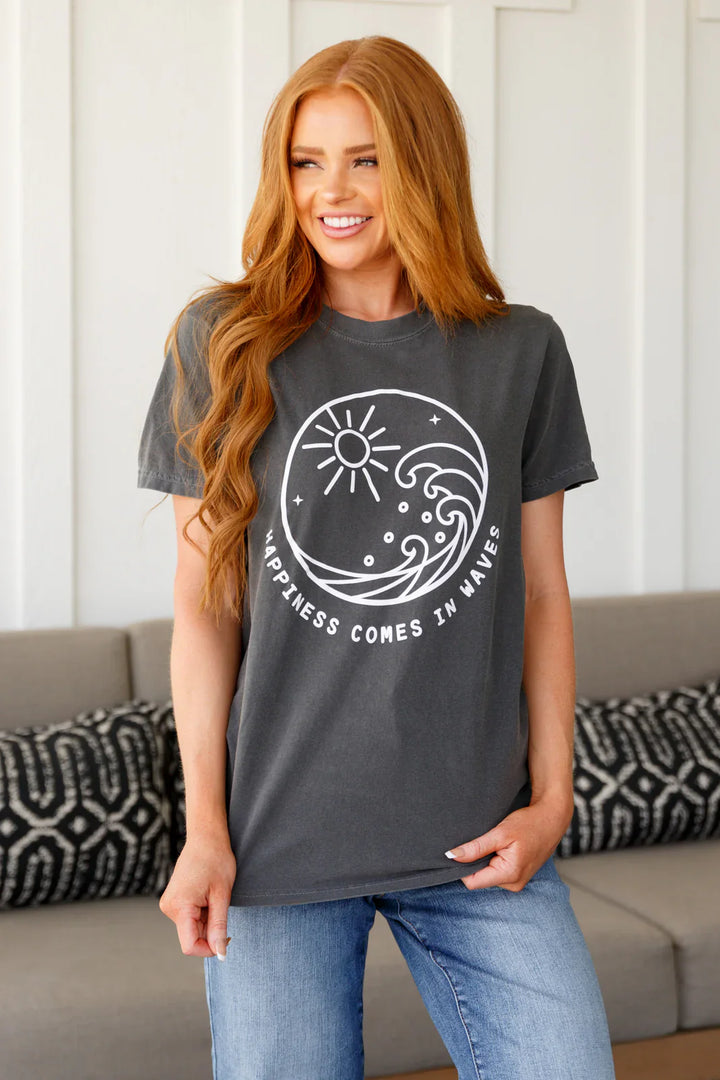 Happiness Comes in Waves Tee - 4/2