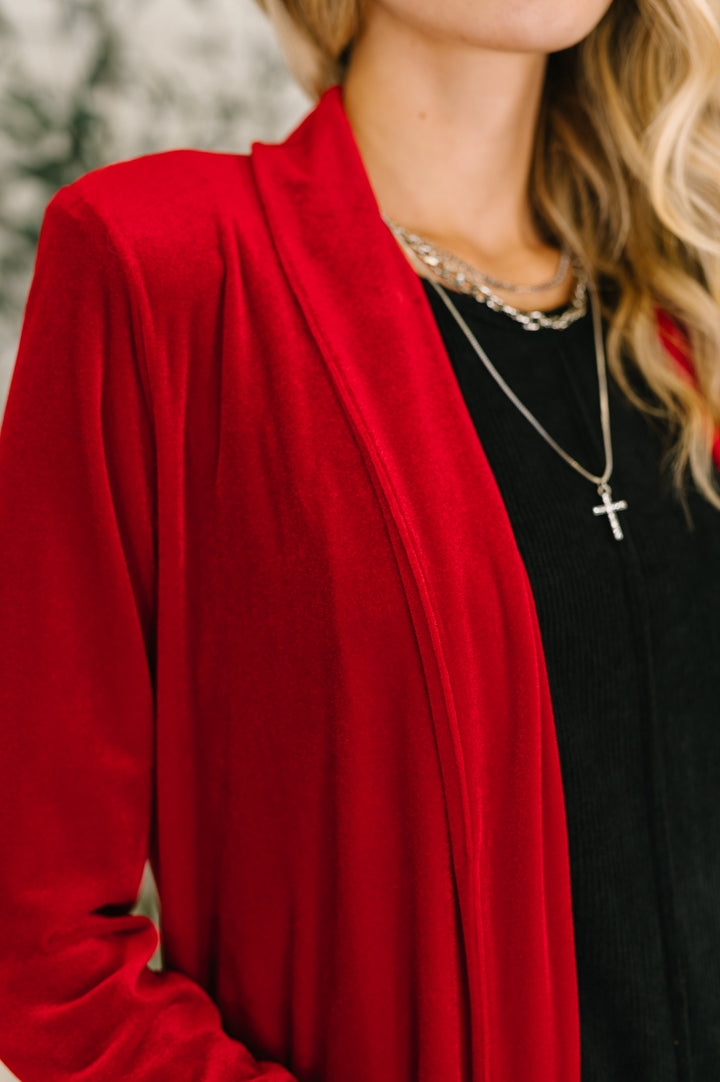 Happy Hours Long Velvet Cardigan - 12/5