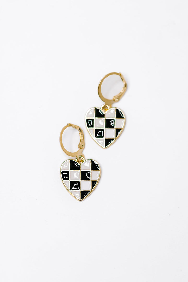 Heartbreaker Check Dangle Earrings - 7/24