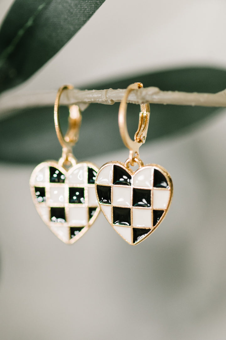 Heartbreaker Check Dangle Earrings - 7/24