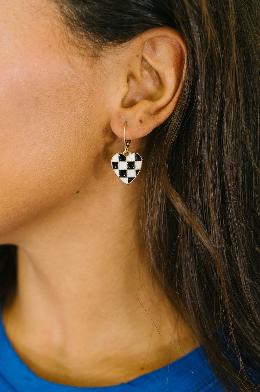 Heartbreaker Check Dangle Earrings - 7/24