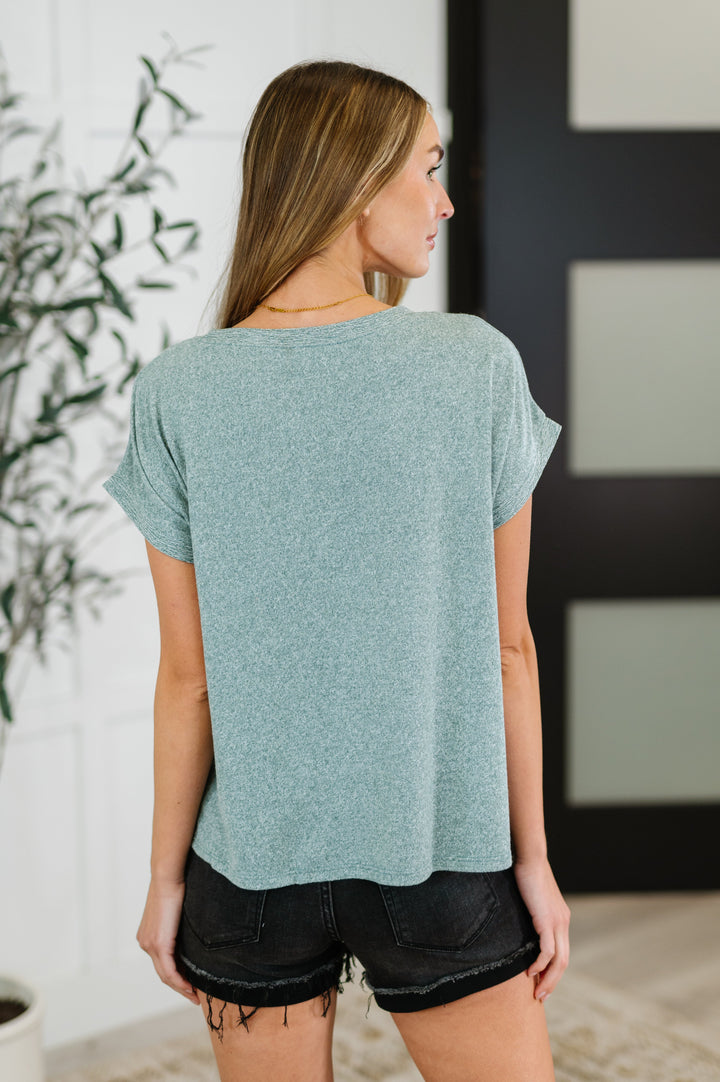 Heathered Harmony Basic Tee in Ash Jade