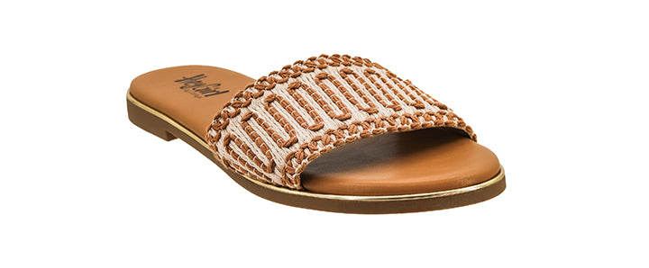 Here For A Good Time Sandals - Tan Woven by Corkys