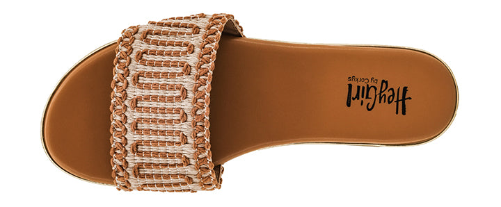 Here For A Good Time Sandals - Tan Woven by Corkys