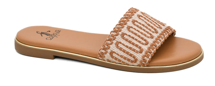 Here For A Good Time Sandals - Tan Woven by Corkys