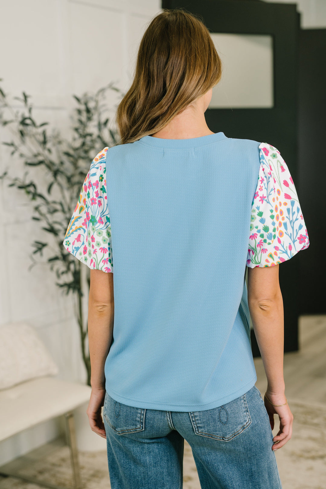 High Expectations Contrast Puff Sleeve Blouse - 6/12