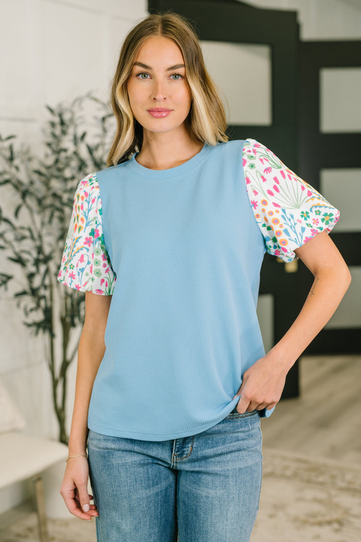 High Expectations Contrast Puff Sleeve Blouse - 6/12