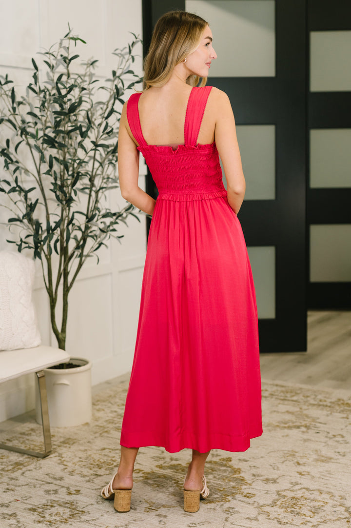 Hold Me Down Midi Dress in Fuchsia - 7/9